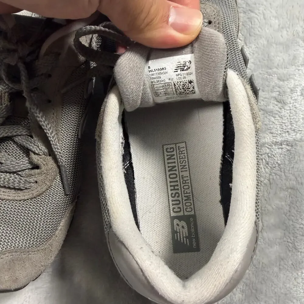 New Balance 515 Women’s Size 7 Gray Suede Mesh Lifestyle Sneakers WL515GR3